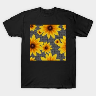 Blackeyed Susan on Burlap Grey Repeat 5748 T-Shirt